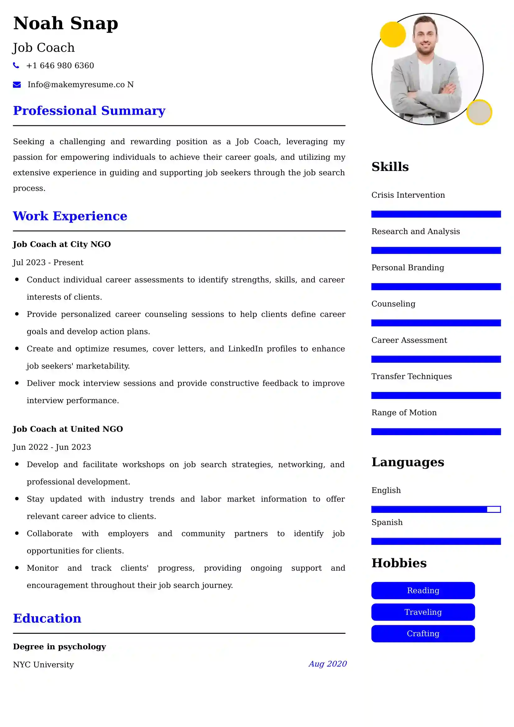 Job Coach Resume Examples for UK Jobs - Tips and Guide