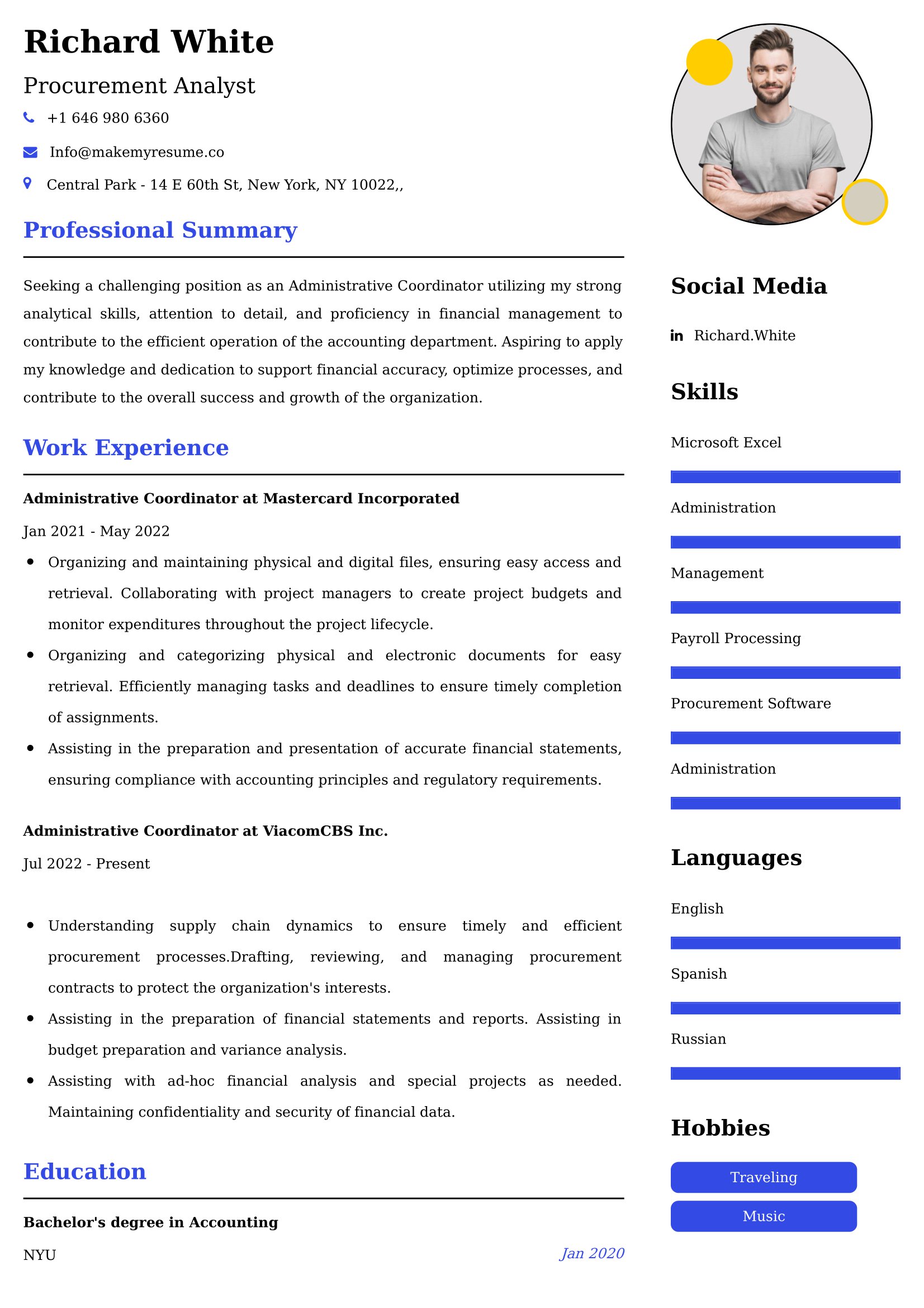 Procurement Analyst Resume Examples for UK Jobs - Tips and Guide