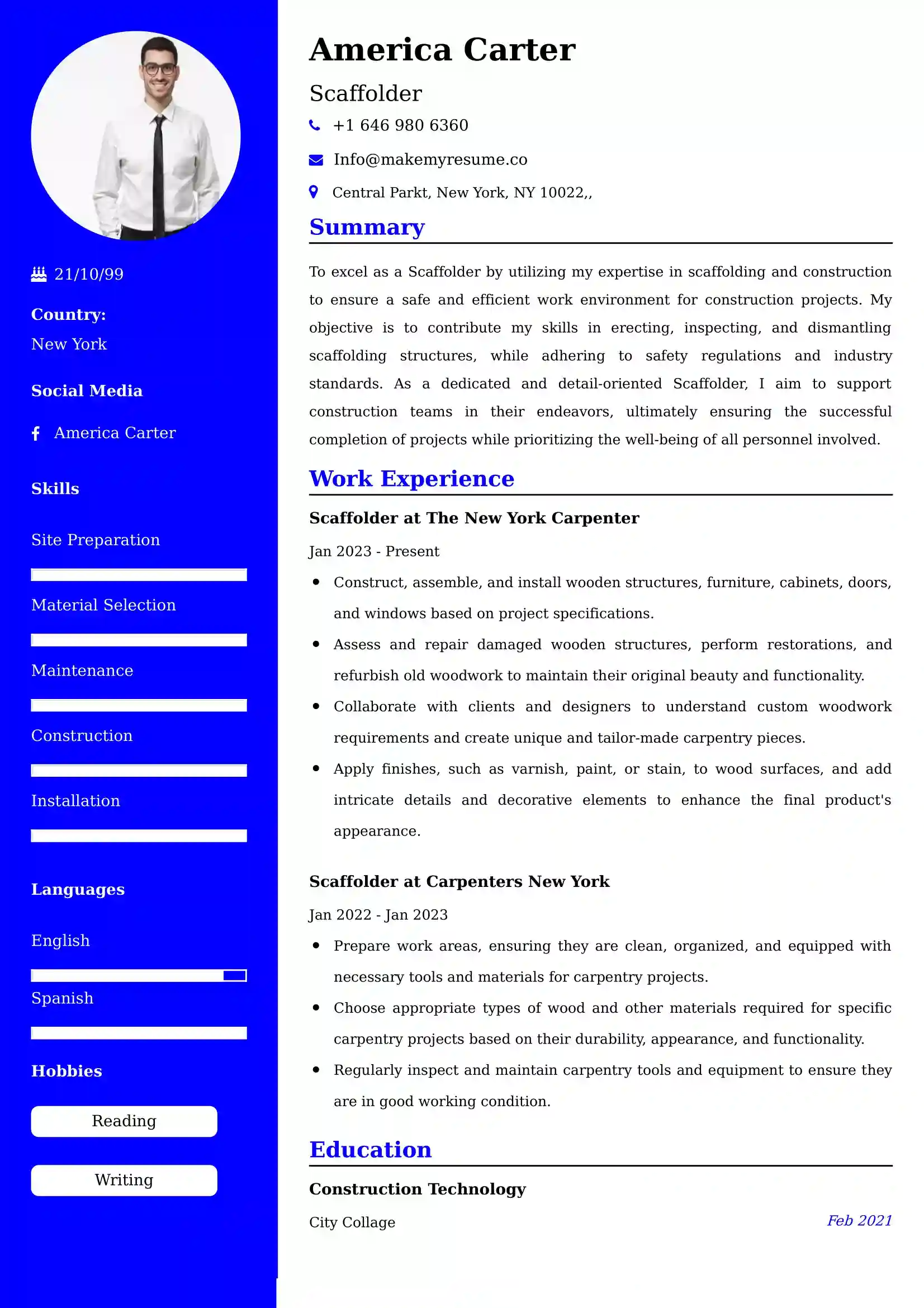 Scaffolder Resume Examples for UK Jobs - Tips and Guide