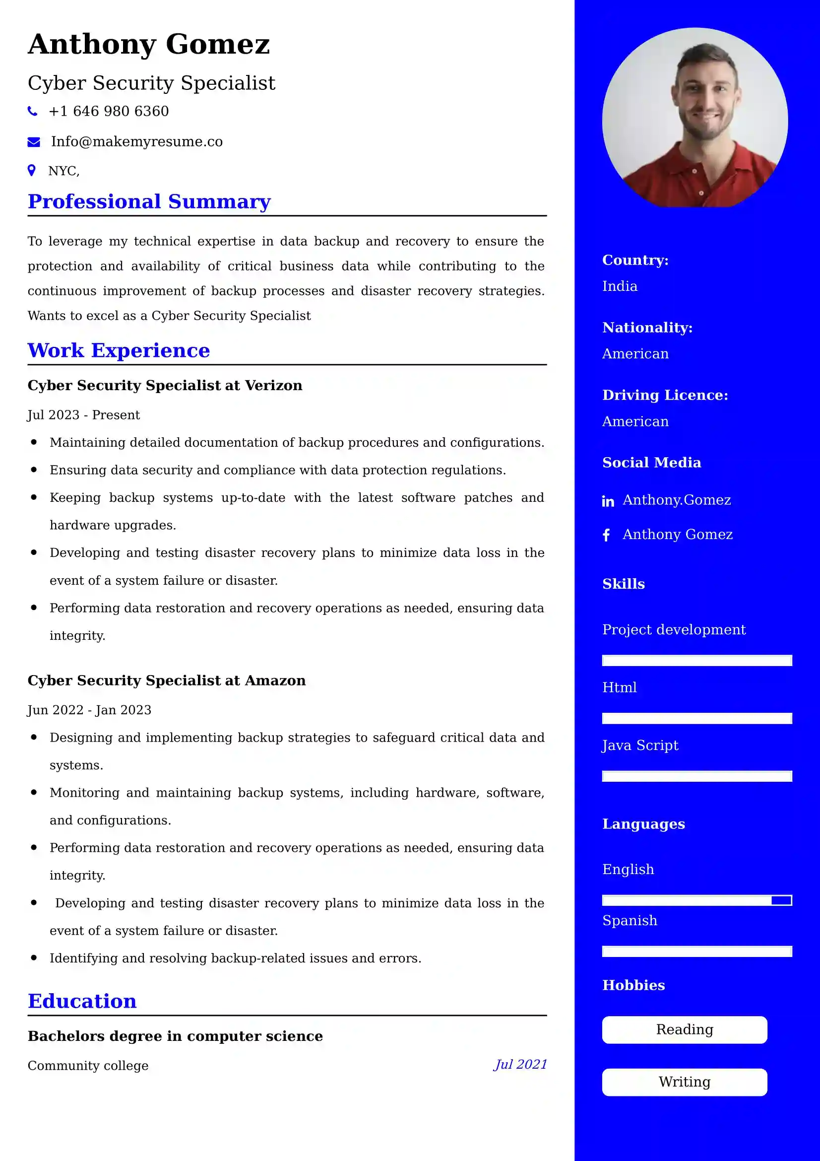 Cyber Security Specialist Resume Examples for UK Jobs - Tips and Guide