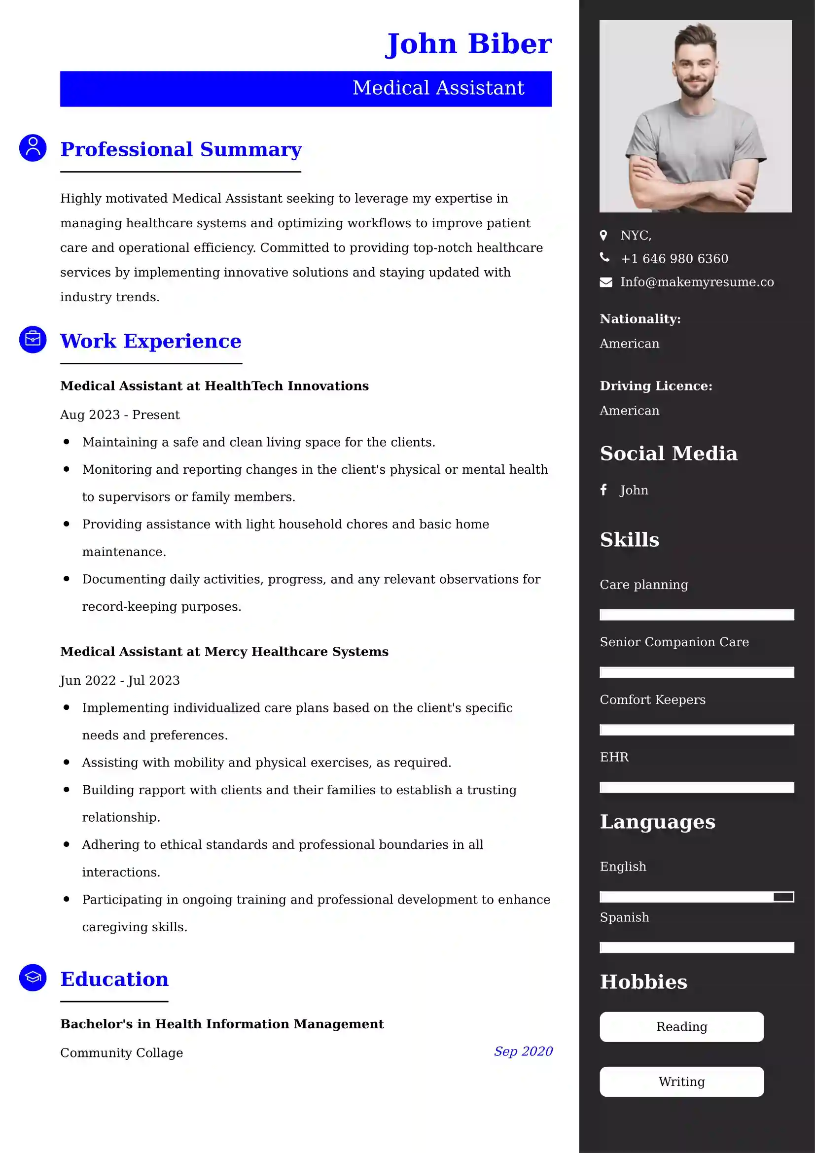 Medical Assistant Resume Examples for UK Jobs - Tips and Guide