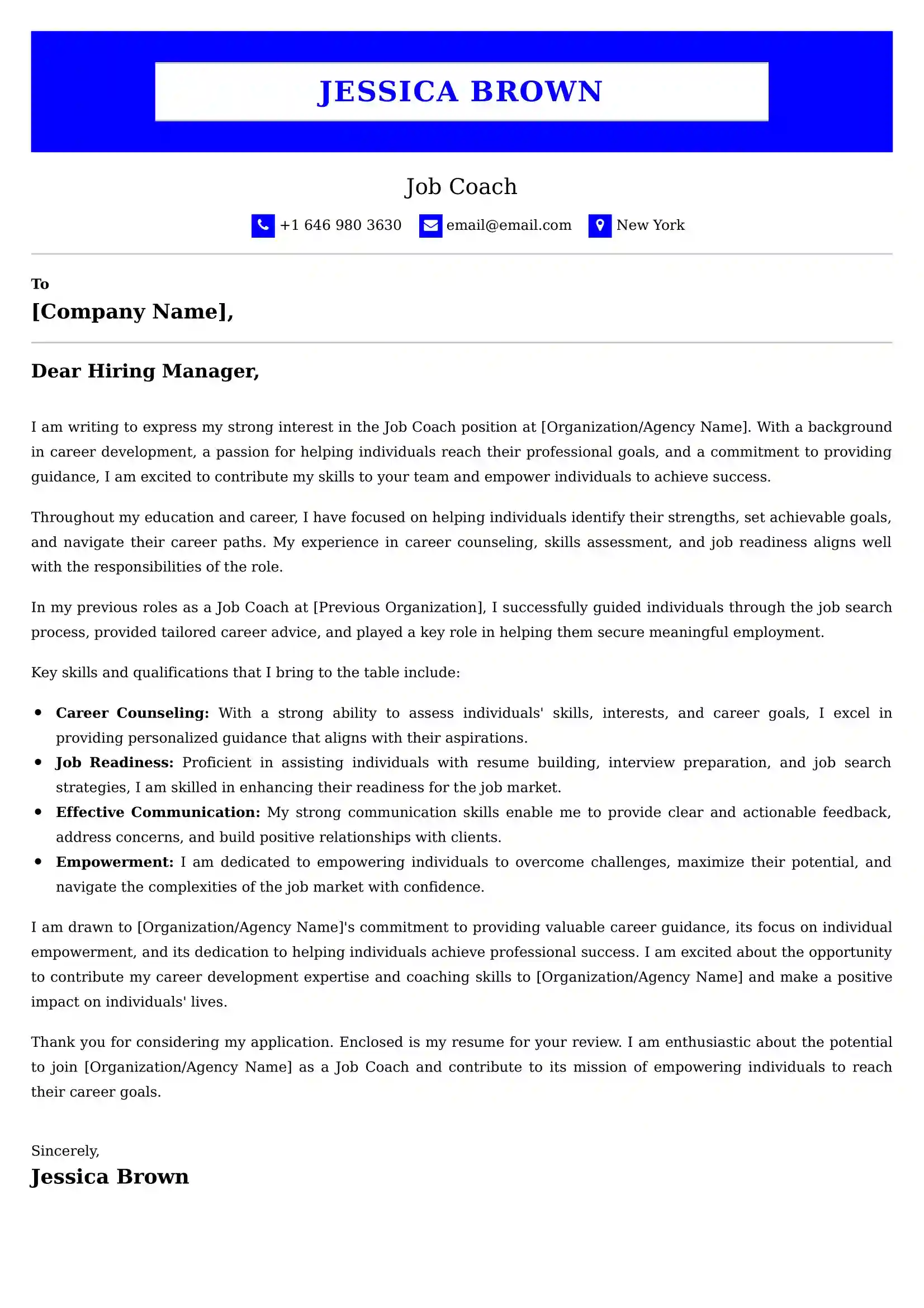 Job Coach Cover Letter Examples for UK 